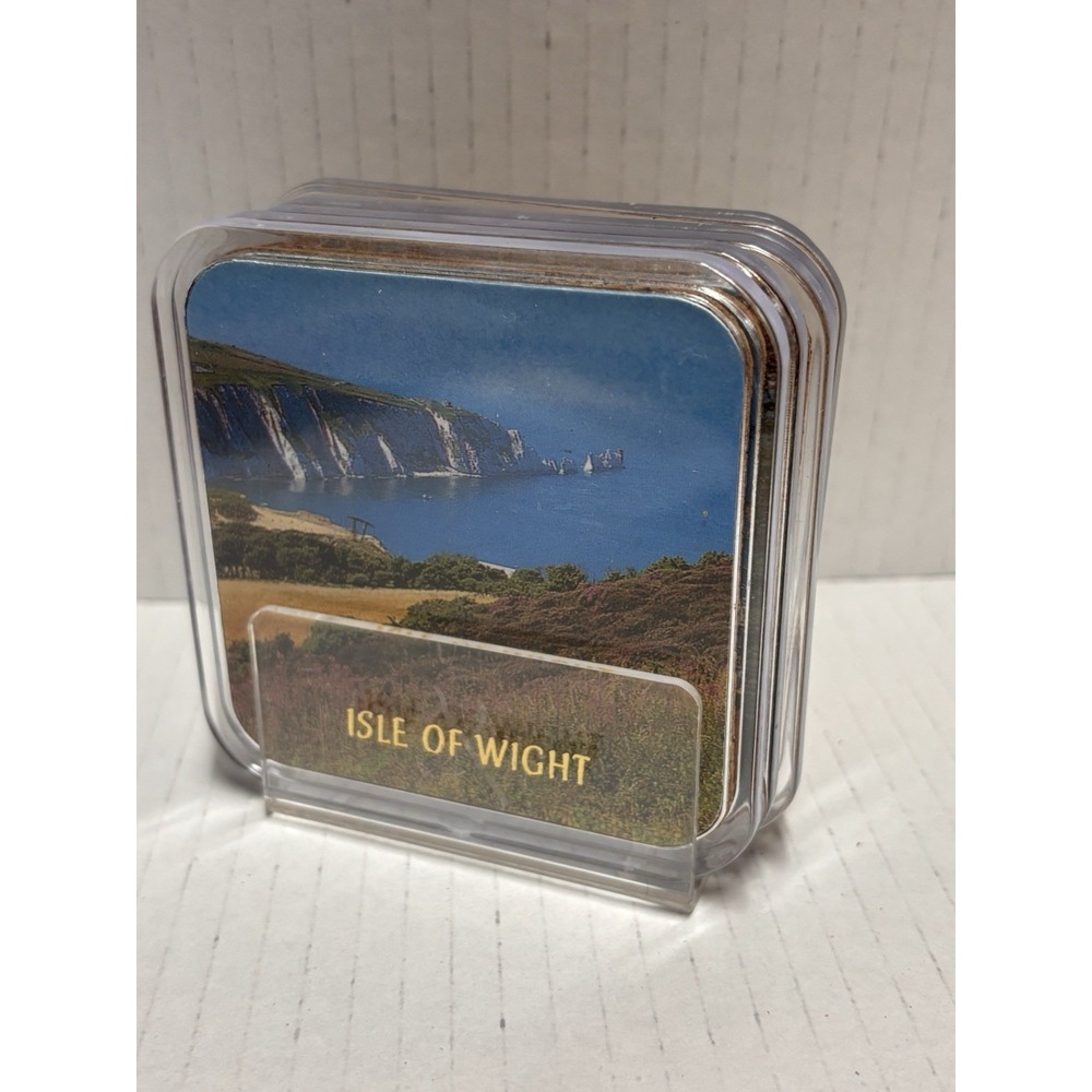Isle of Wight England Drink Coasters Set of 6 acrylic‎ cork back landmarks pics - Picture 11 of 13